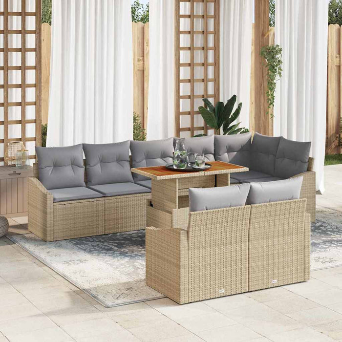 Set de canapele pentru grădină 9 pcs Bej, Gri 100 x 55 x 73 cm - WALTI WALTI