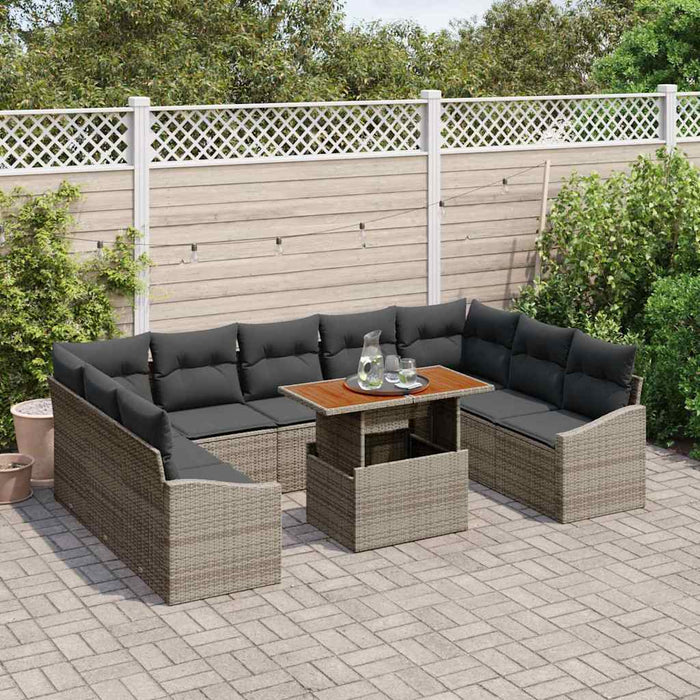 Set de masă pentru grădină cu pernă Manual 10 pcs Gri și Brown - WALTI WALTI