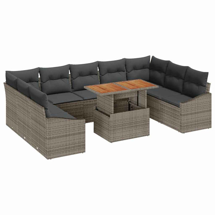 Set de masă pentru grădină cu pernă Manual 10 pcs Gri și Brown - WALTI WALTI