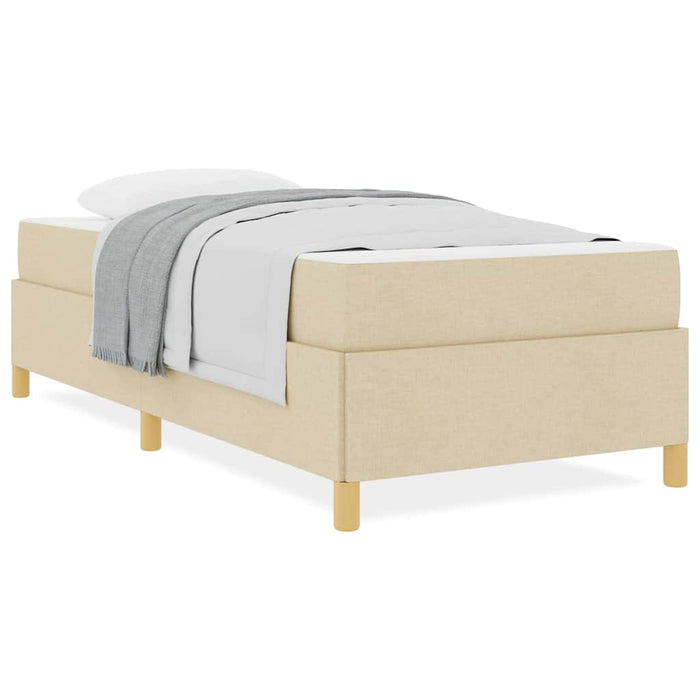 Pat cu arcuri cu saltea Crem și Bej și Alb 90 x 200 cm țesătură - WALTI WALTI