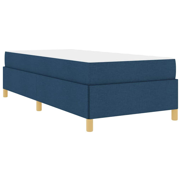 Pat cu arcuri cu saltea Albastru și Alb 90 x 200 cm țesătură - WALTI WALTI