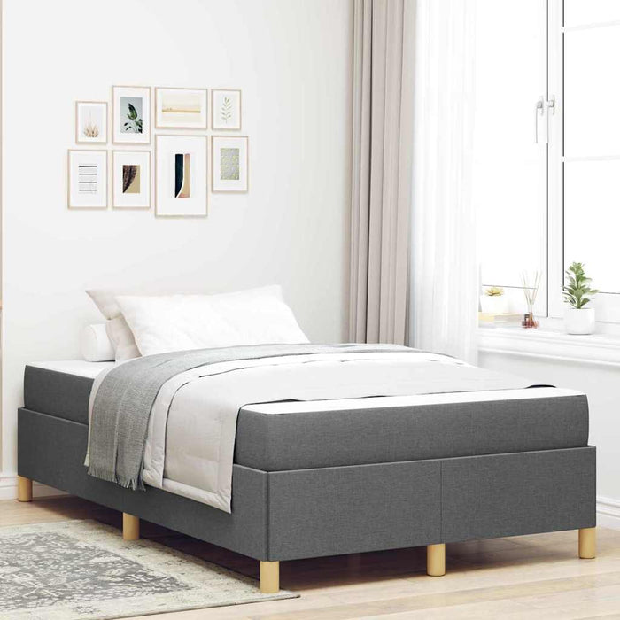 Pat cu arcuri cu saltea Gri închis 120 x 190 cm țesătură - WALTI WALTI