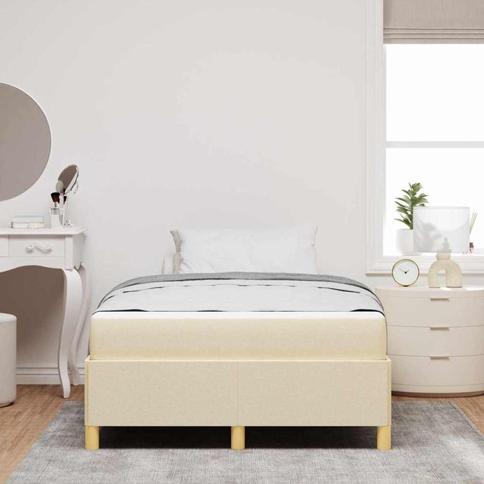Pat cu arcuri cu saltea Crema și Alb 120 x 200 cm țesătură - WALTI WALTI