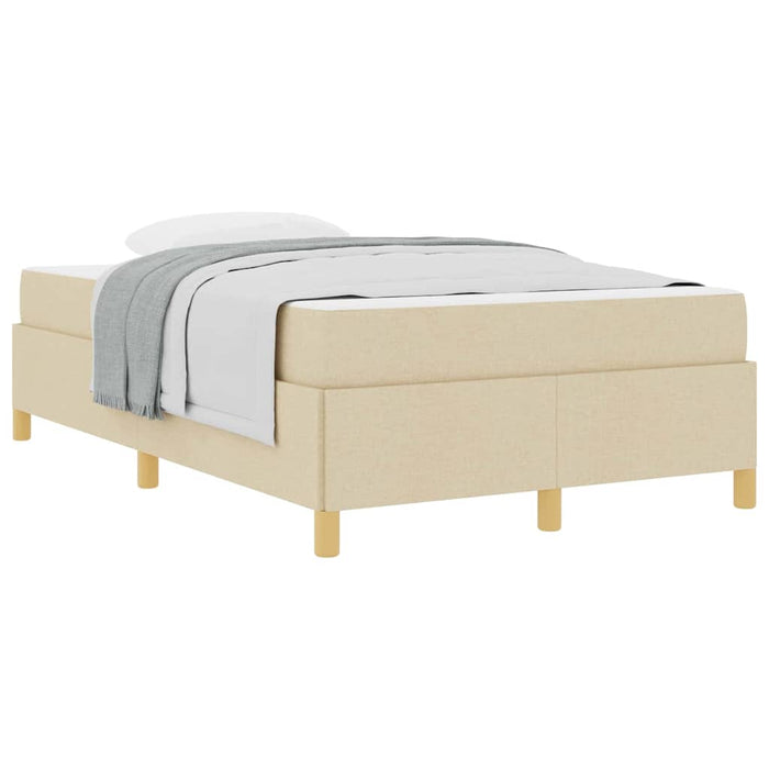 Pat cu arcuri cu saltea Crema și Alb 120 x 200 cm țesătură - WALTI WALTI