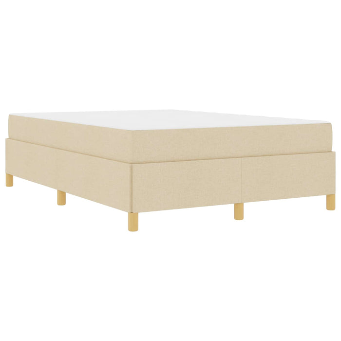 Cadru de pat cu saltea Crem 140 x 190 cm țesătură - WALTI WALTI