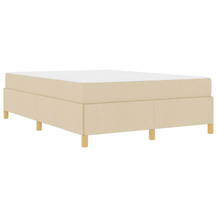Pat cu arcuri cu saltea Crema și Alb 160 x 200 cm țesătură - WALTI WALTI