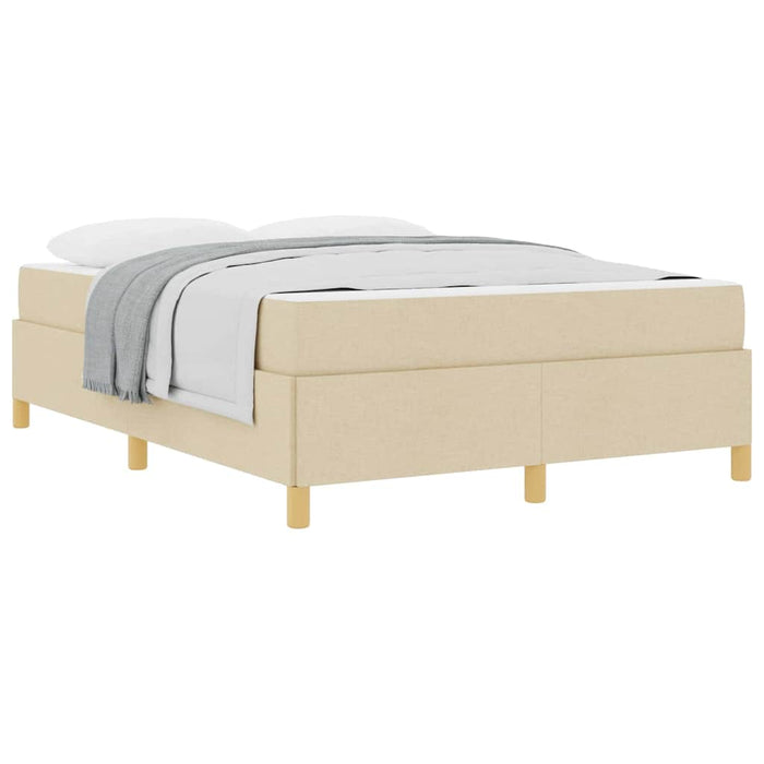 Pat cu arcuri cu saltea Crema și Alb 160 x 200 cm țesătură - WALTI WALTI