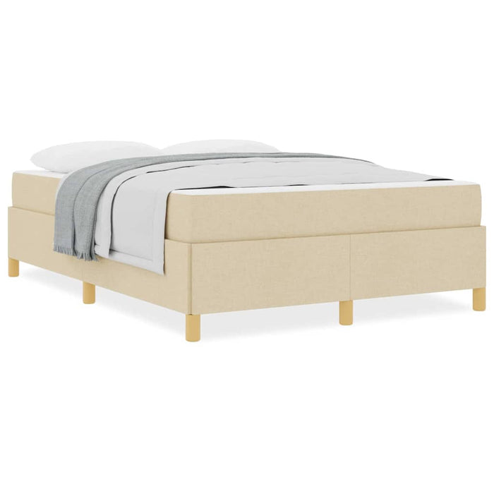 Pat cu arcuri cu saltea Crema și Alb 160 x 200 cm țesătură - WALTI WALTI
