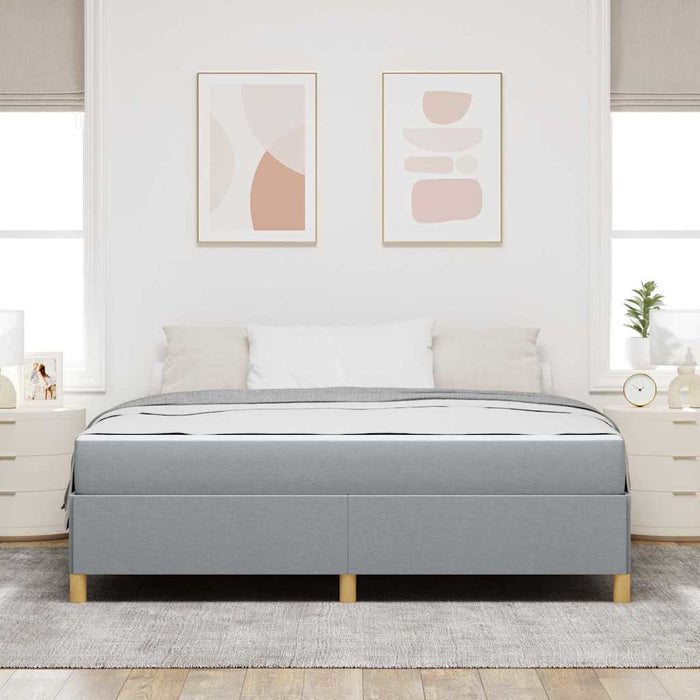 Pat cu arcuri Gri deschis și alb 180 x 200 cm țesătură - WALTI WALTI
