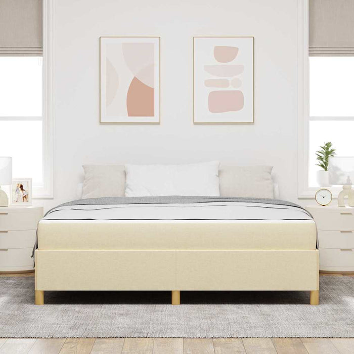 Pat cu arcuri Crem și Bej și Alb 180 x 200 cm țesătură - WALTI WALTI