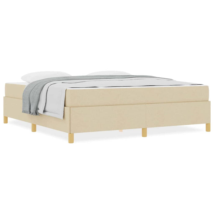 Pat cu arcuri Crem și Bej și Alb 180 x 200 cm țesătură - WALTI WALTI