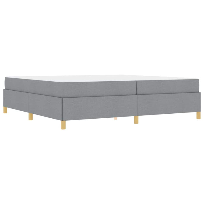 Pat cu arcuri Gri deschis și alb 200 x 200 cm țesătură - WALTI WALTI