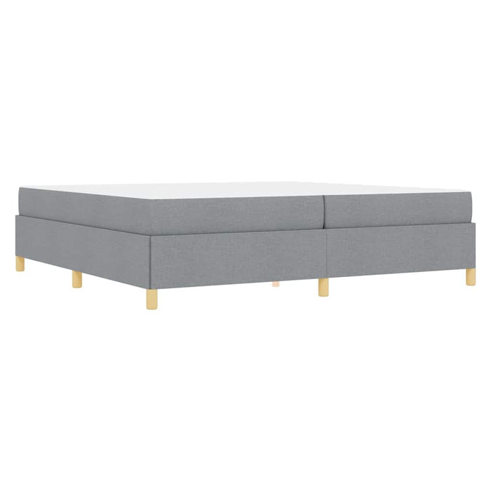 Pat cu arcuri Gri deschis și alb 200 x 200 cm țesătură - WALTI WALTI