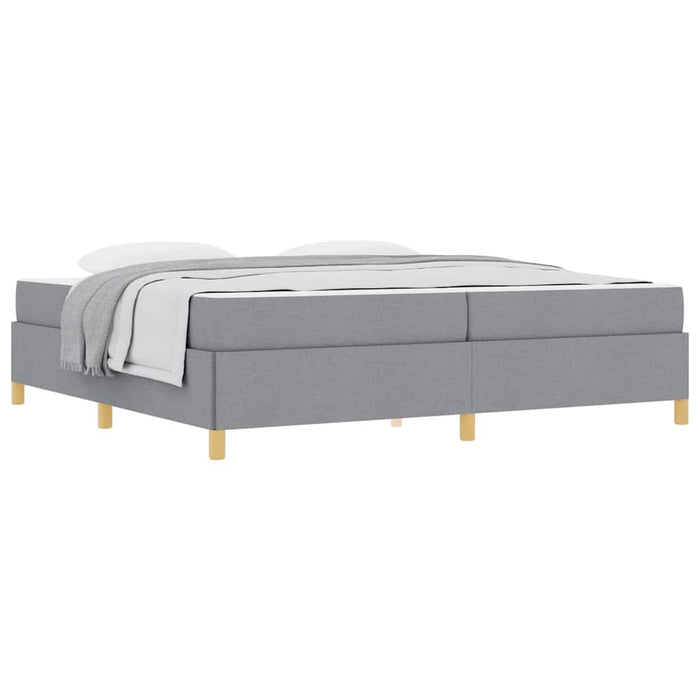 Pat cu arcuri Gri deschis și alb 200 x 200 cm țesătură - WALTI WALTI