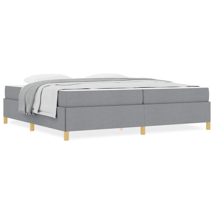 Pat cu arcuri Gri deschis și alb 200 x 200 cm țesătură - WALTI WALTI