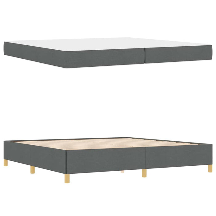 Pat cu arcuri cu saltea Gri închis 200 x 200 cm țesătură - WALTI WALTI