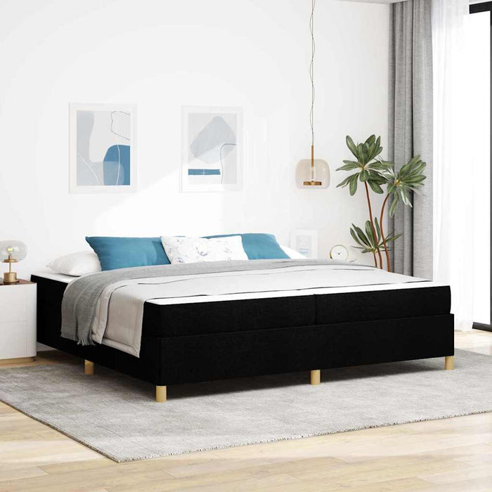 Pat cu arcuri Negru și Alb și Negru 200 x 200 cm țesătură - WALTI WALTI
