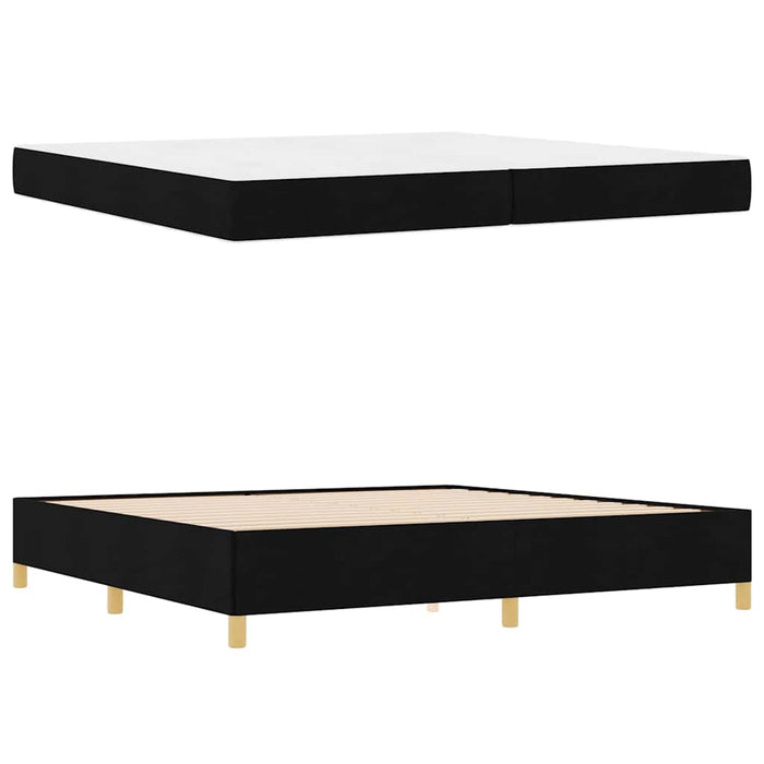 Pat cu arcuri Negru și Alb și Negru 200 x 200 cm țesătură - WALTI WALTI