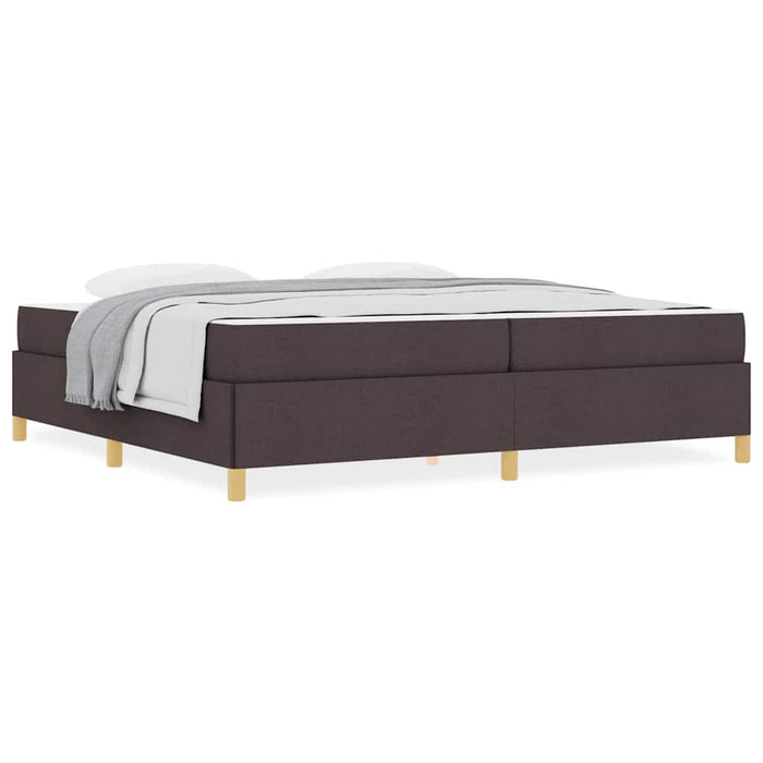 Pat cu arcuri Maro închis și Alb 200 x 200 cm țesătură - WALTI WALTI