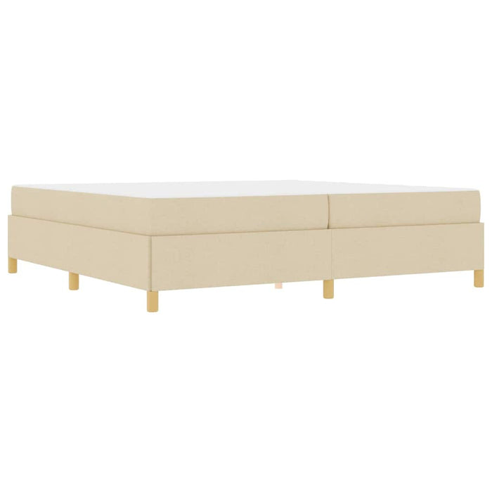Pat cu arcuri cu saltea Alb și crem 200 x 200 cm țesătură - WALTI WALTI