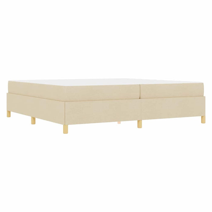 Pat cu arcuri cu saltea Alb și crem 200 x 200 cm țesătură - WALTI WALTI