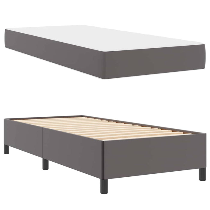Cadru de pat cu saltea Gri 100 x 200 cm țesătură - WALTI WALTI