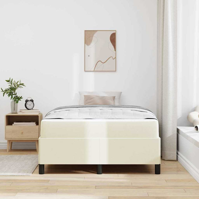 Cadru de pat cu saltea Crem 120 x 200 cm țesătură - WALTI WALTI