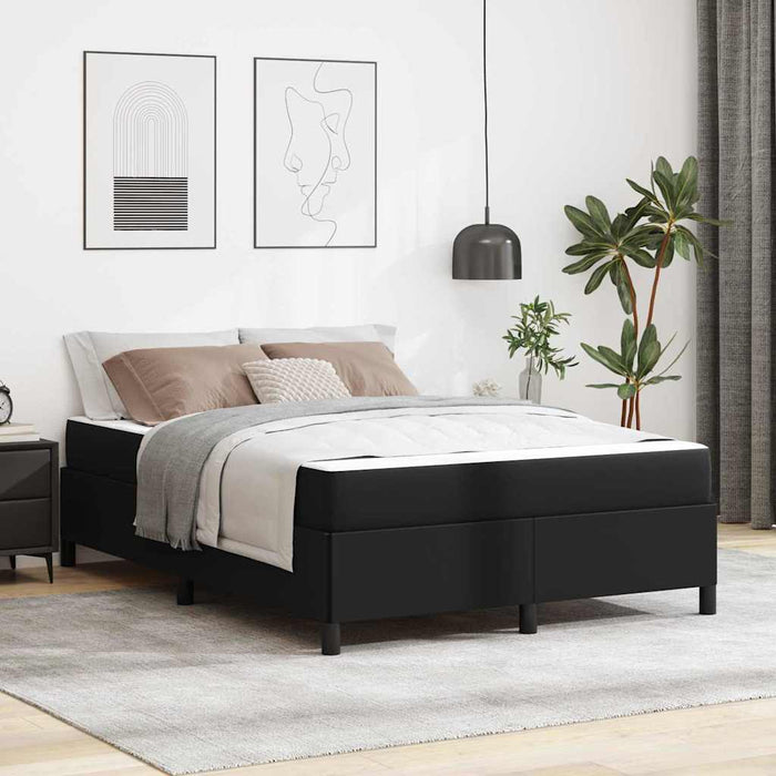 Cadru de pat cu saltea Negru 140 x 190 cm țesătură - WALTI WALTI