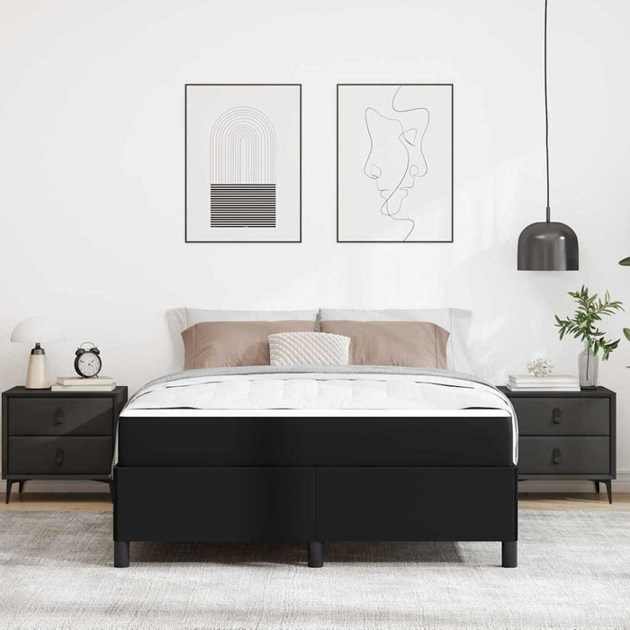Cadru de pat cu saltea Negru 140 x 190 cm țesătură - WALTI WALTI