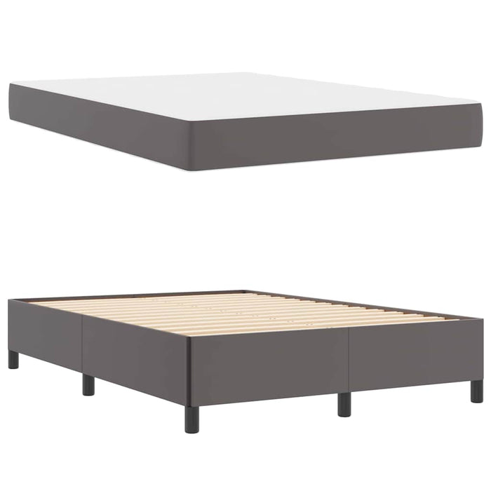 Cadru de pat cu saltea Gri 140 x 190 cm țesătură - WALTI WALTI