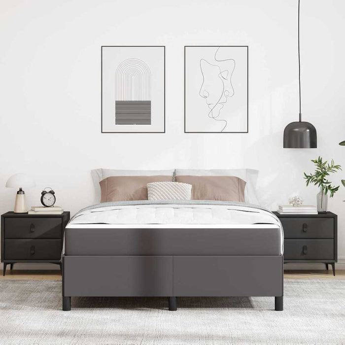 Cadru de pat cu saltea Gri 160 x 200 cm țesătură - WALTI WALTI