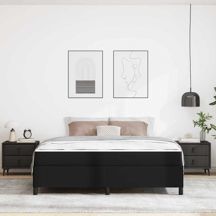 Cadru de pat cu saltea Negru 180 x 200 cm țesătură - WALTI WALTI
