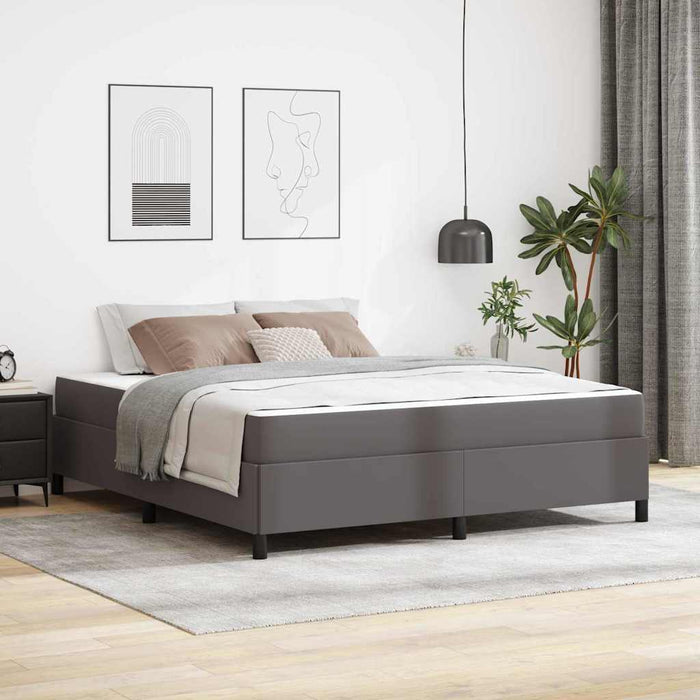 Cadru de pat cu saltea Gri 180 x 200 cm țesătură - WALTI WALTI