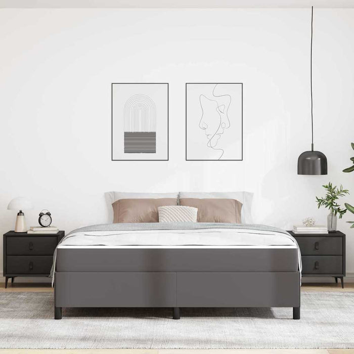 Cadru de pat cu saltea Gri 180 x 200 cm țesătură - WALTI WALTI