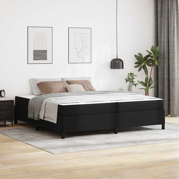 Cadru de pat cu saltea Negru 200 x 200 cm țesătură - WALTI WALTI