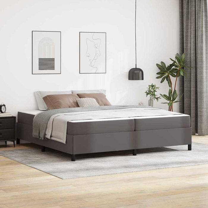 Cadru de pat cu saltea Gri 200 x 200 cm țesătură - WALTI WALTI