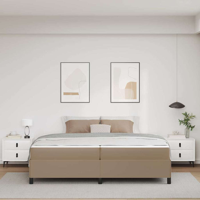 Cadru de pat cu saltea Cappuccino 200 x 200 cm țesătură WALTI