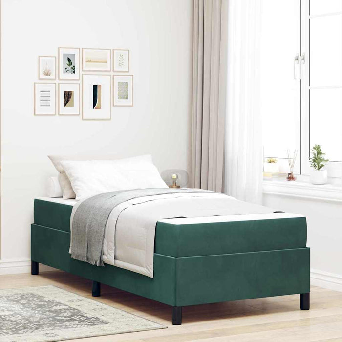 Cadru de pat cu saltea Verde închis 80 x 200 cm țesătură - WALTI WALTI