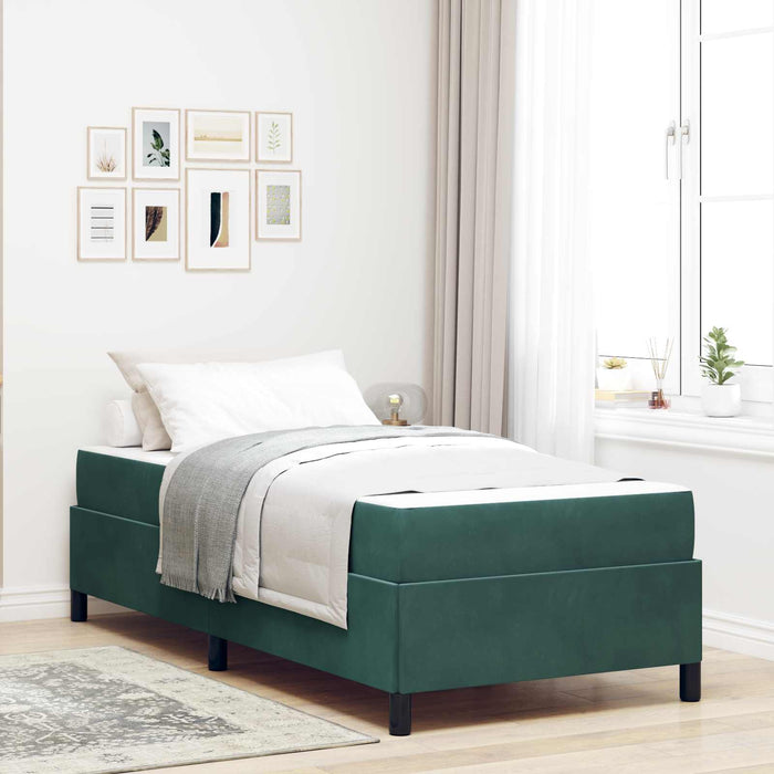 Cadru de pat cu saltea Verde închis 90 x 190 cm țesătură - WALTI WALTI