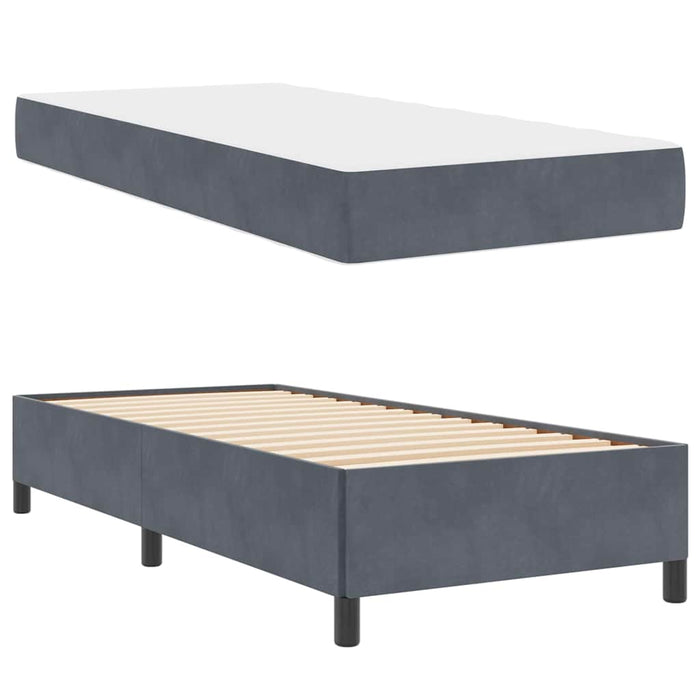 Cadru de pat cu saltea Gri închis 90 x 200 cm țesătură - WALTI WALTI