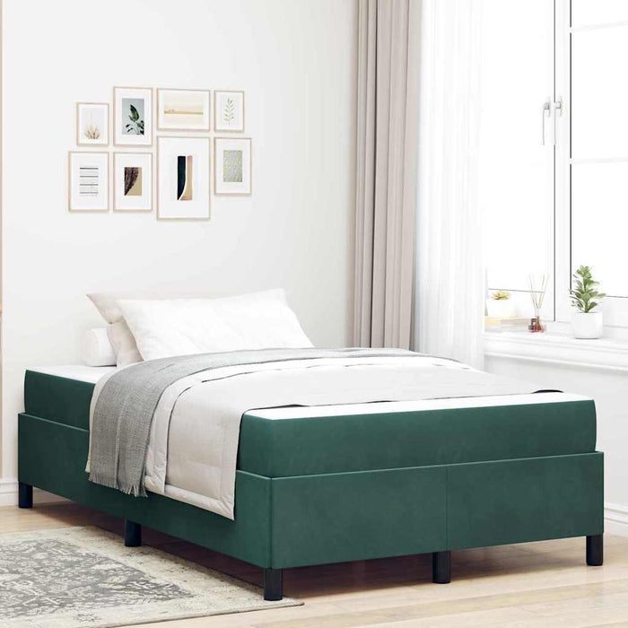 Cadru de pat cu saltea Verde închis 120 x 190 cm țesătură - WALTI WALTI