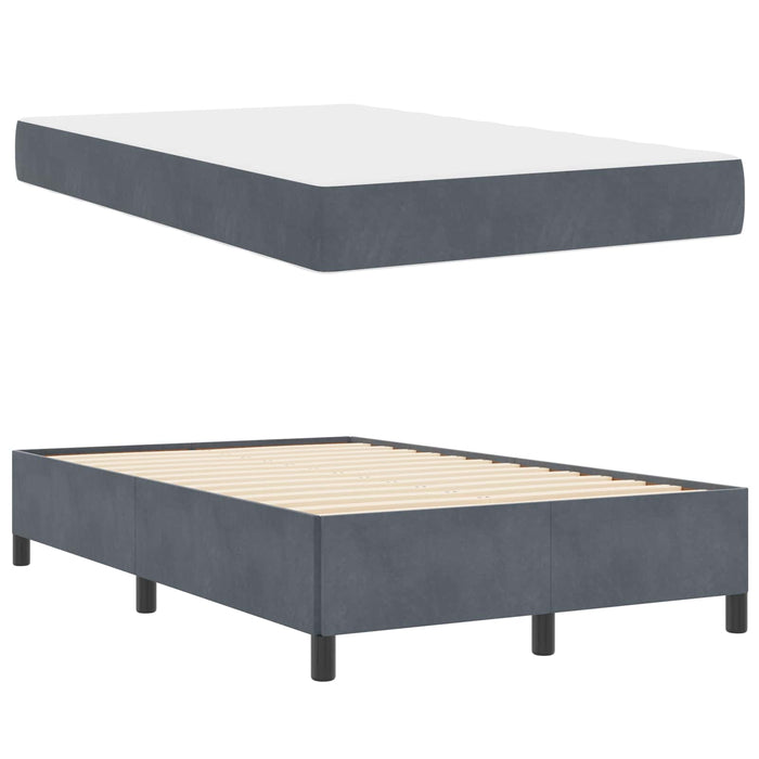 Cadru de pat cu saltea Gri închis 120 x 200 cm țesătură - WALTI WALTI