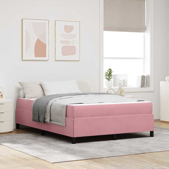 Cadru de pat cu saltea Roz 140 x 190 cm țesătură - WALTI WALTI