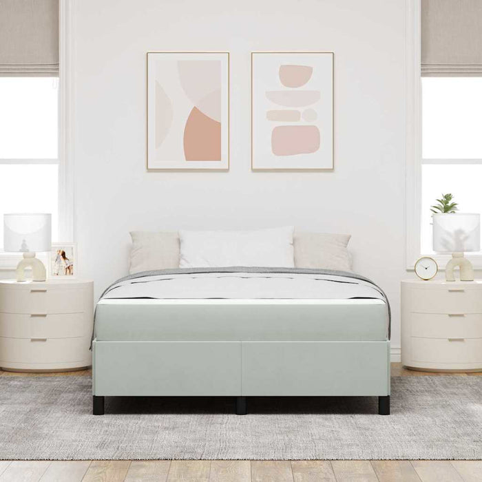 Cadru de pat cu saltea Gri deschis 140 x 200 cm țesătură - WALTI WALTI