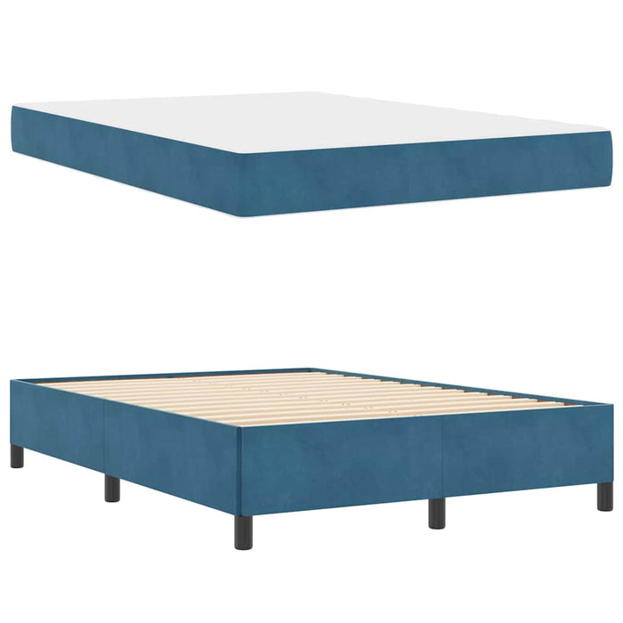 Cadru de pat cu saltea Albastru închis 160 x 200 cm țesătură - WALTI WALTI