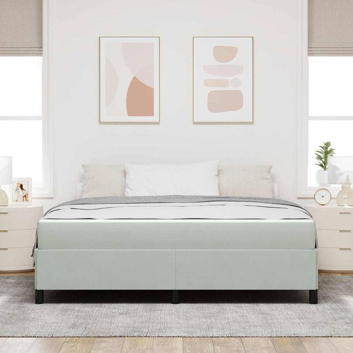 Cadru de pat cu saltea Gri deschis 180 x 200 cm țesătură - WALTI WALTI