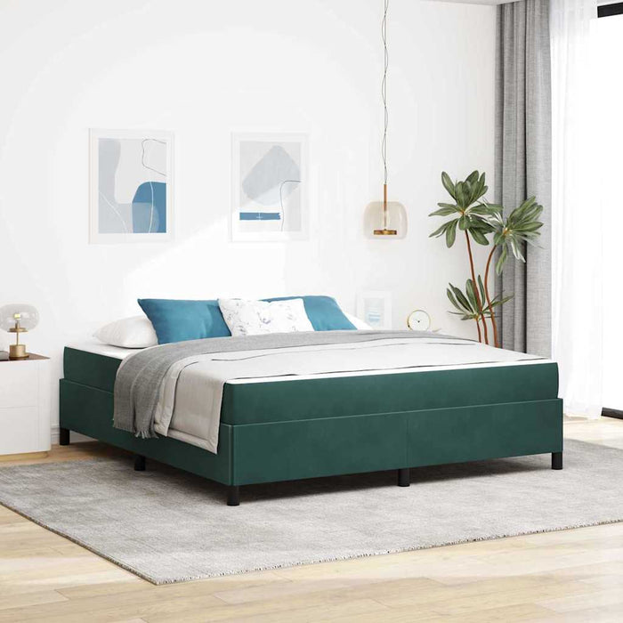 Cadru de pat cu saltea Verde închis 180 x 200 cm țesătură - WALTI WALTI