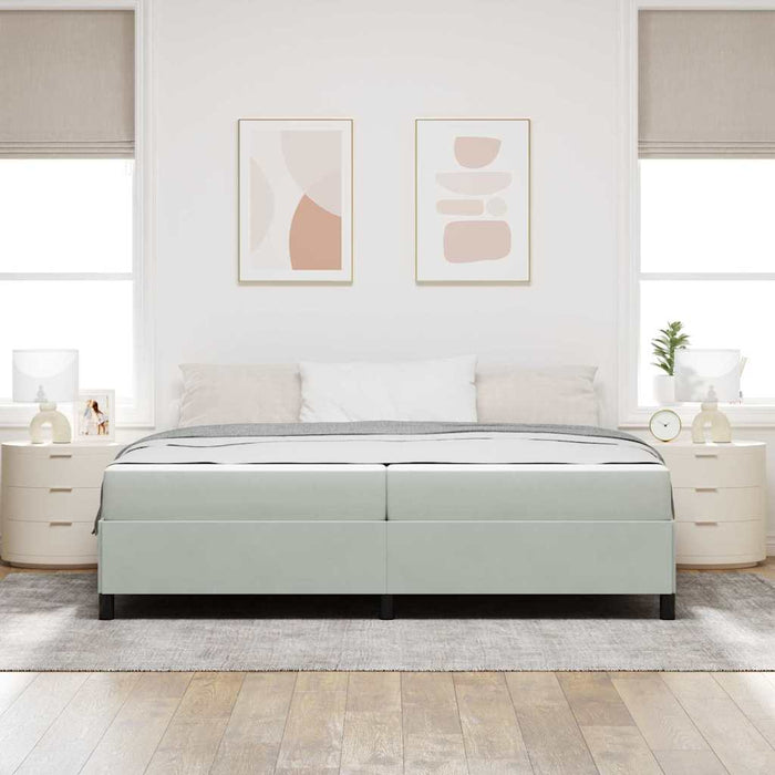 Cadru de pat cu saltea Gri deschis 200 x 200 cm țesătură - WALTI WALTI
