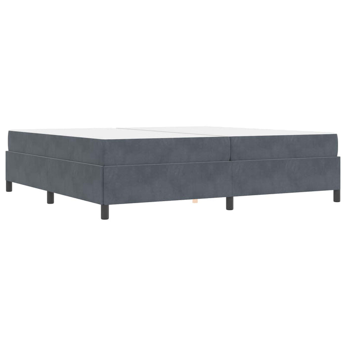 Cadru de pat cu saltea Gri închis 200 x 200 cm țesătură - WALTI WALTI