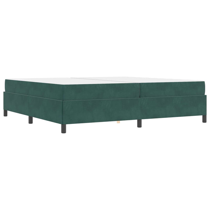 Cadru de pat cu saltea Verde închis 200 x 200 cm țesătură - WALTI WALTI